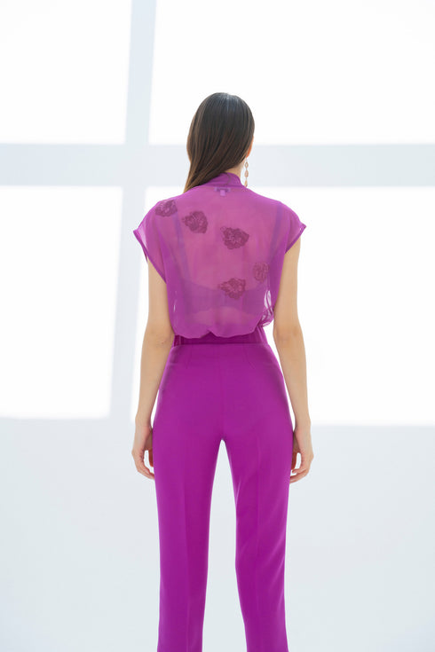 FRENCH LACE DETAIL BLOUSE - Barrus London